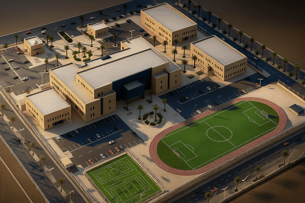 Aerial view of the University Access Centre campus